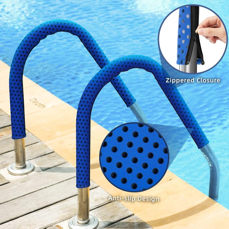 DERMOND Neoprene Zippered Pool Handrail Cover 4 Feet Slip Resistant Rail Grip for Swimming Pool Hand Railing Cover - Image 4